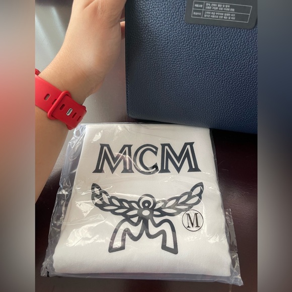 MCM mini top handle navy blue bag. - Picture 5 of 6